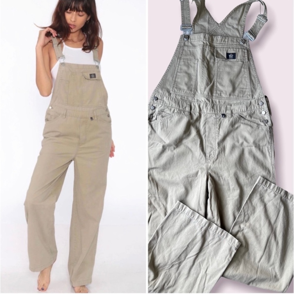 Calvin Klein Vtg 90’s Overalls Khaki Bibs Dungarees Cargo Classic Large